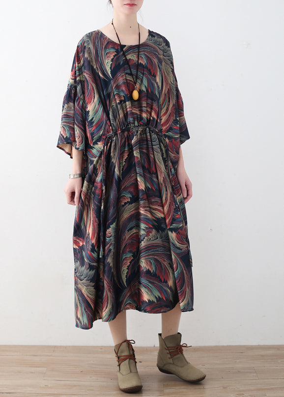 O Neck Batwing Sleeve Sweater Outfits Street Style Hipster Chiffon Dress