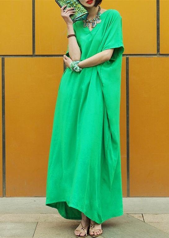 Vivid Baggy Caftan Jade Green Loose Dress