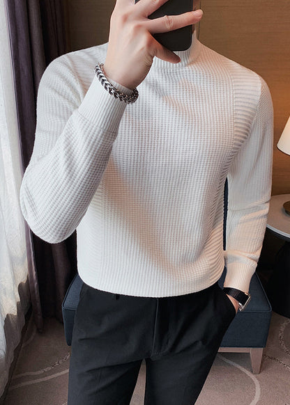 White Knit Sweater Fall Turtleneck
