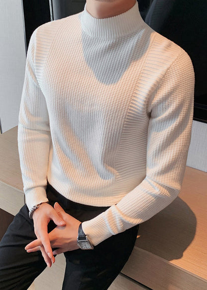 White Knit Sweater Fall Turtleneck