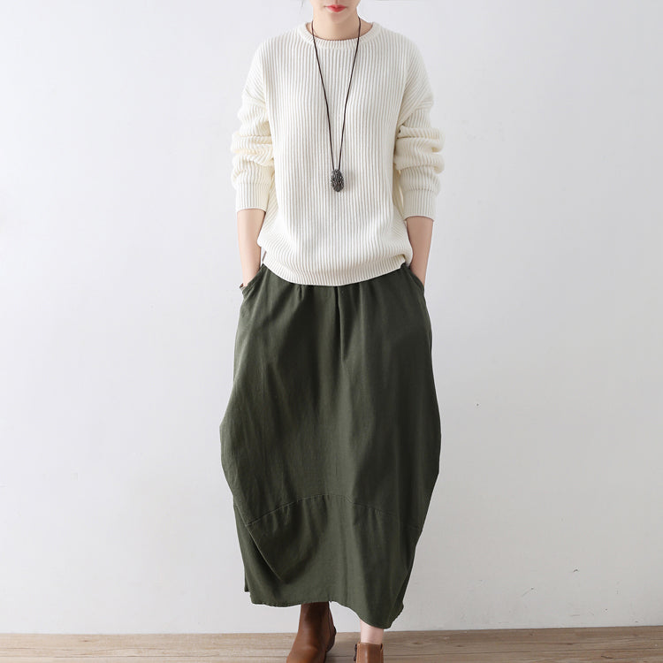 White Cotton Sweaters Knit Tops Winter Short Sweaters