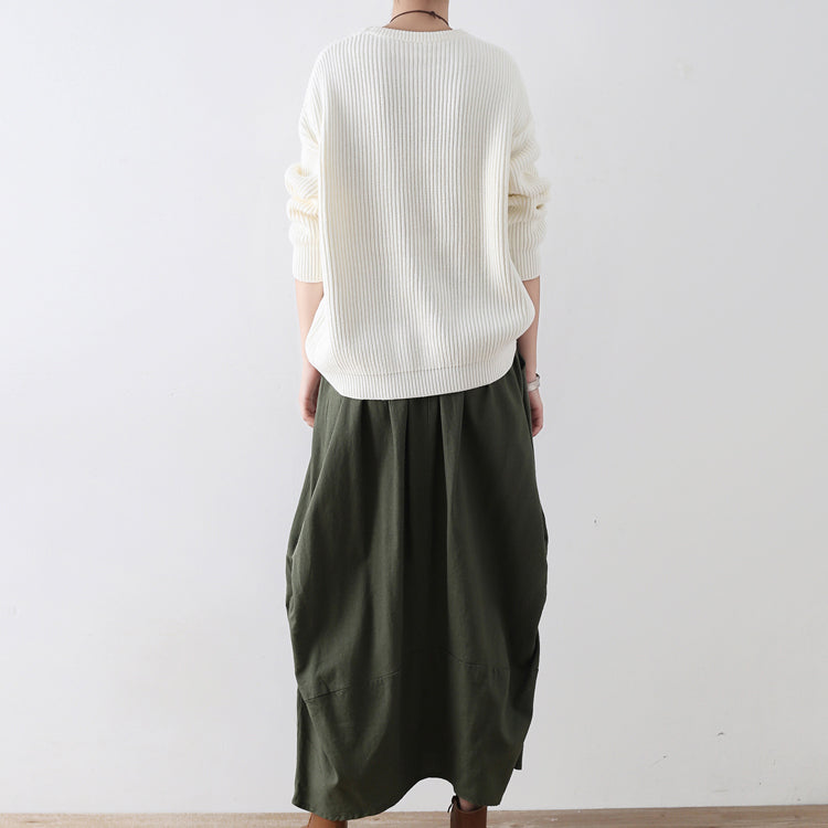 White Cotton Sweaters Knit Tops Winter Short Sweaters
