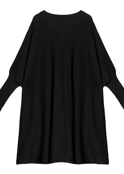 Winter V Neck Batwing Sleeve Sweater Weather Chocolate Largo Knitted Dress