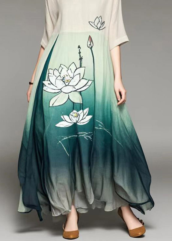 Beige Oversized Tie Dye Print Cotton Vacation Dresses Summer