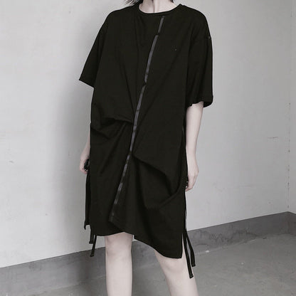 Black Clothes O Neck Half Sleeve Spring Dress