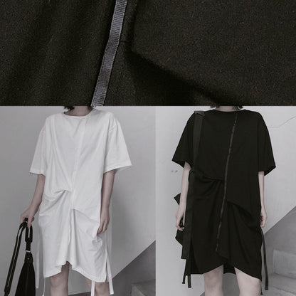 Black Clothes O Neck Half Sleeve Spring Dress