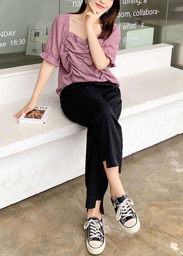 Black Oversized Pockets Spandex Harem Pants Fall