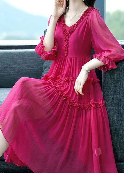 Black Ruffled Patchwork Silk Two Piece Set Dresses Summer
