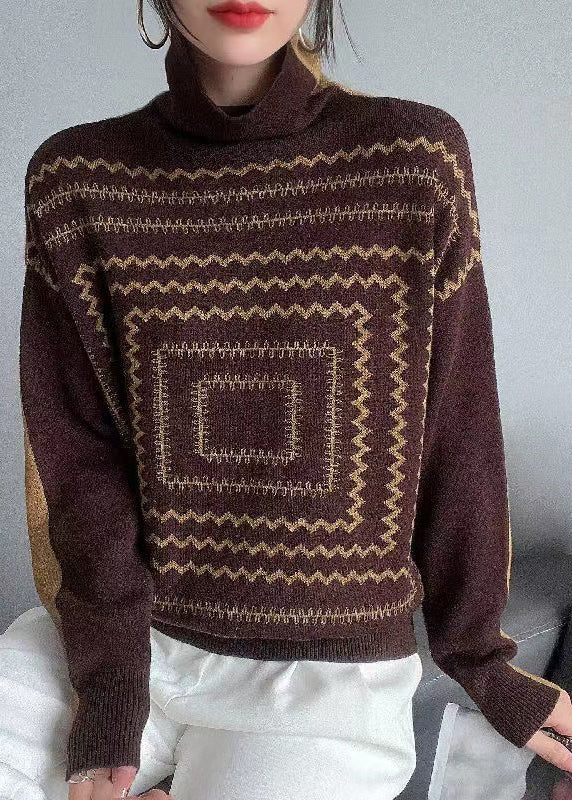 Black Turtleneck Wear on Both Sides Wool Knit Sweaters Fall