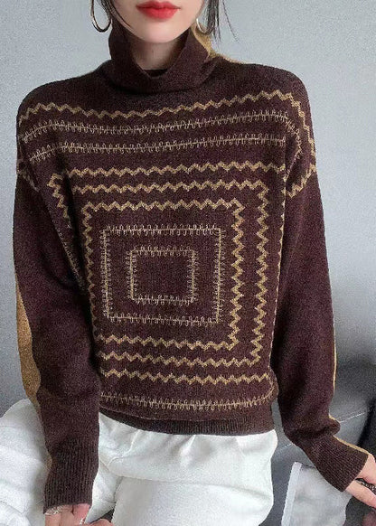 Black Turtleneck Wear on Both Sides Wool Knit Sweaters Fall