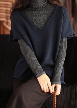 Blue Box Top V Neck Sleeveless Clothing Spring Tops