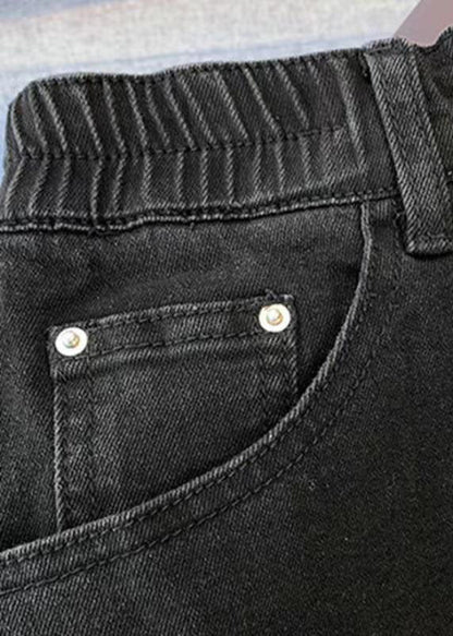 Blue Pockets Side Open Patchwork Denim Skirts Summer