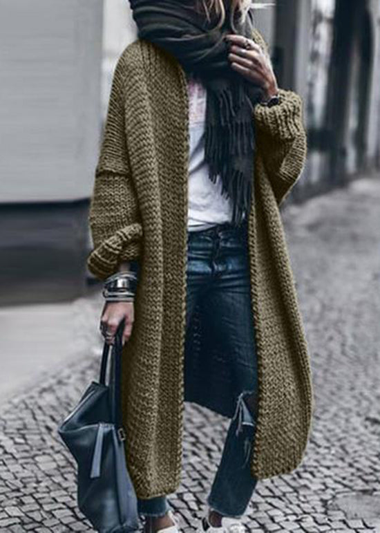 Dark Grey Long Knit Cardigan Fall