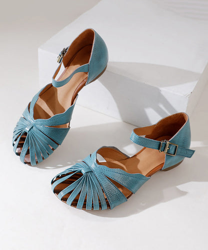 Green Buckle Strap Splicing Sandals