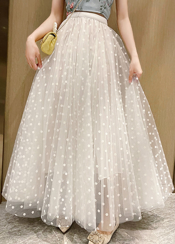 Green Print High Waist Tulle Skirts Summer