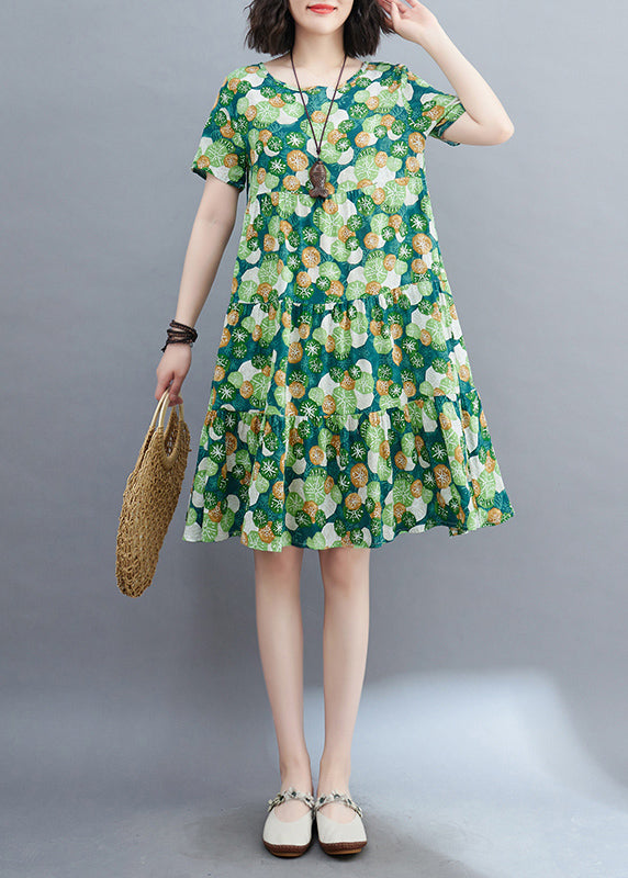 Light Purple Patchwork Print Mid Dresses Short Sleeveomen Light Purple Patchwork Print Mid Dresses Short Sleeve