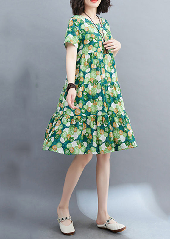 Light Purple Patchwork Print Mid Dresses Short Sleeveomen Light Purple Patchwork Print Mid Dresses Short Sleeve