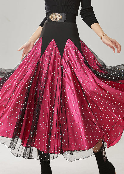 Mulberry Zircon Patchwork Tulle Skirts Spring