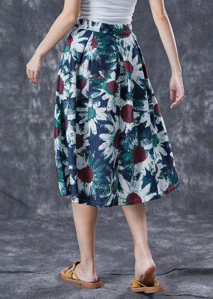 Navy Tie Dye a Line Skirt Summer