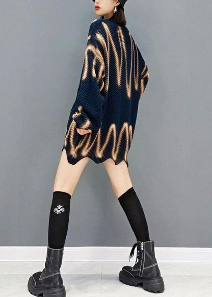 Navy My Heart Beats Long Sweater Top Knit Dress