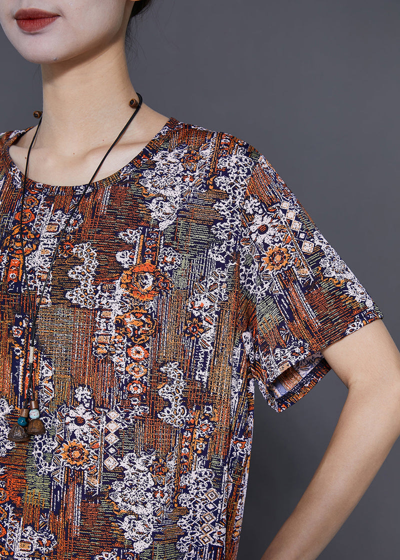 Oversized Print Silk Two Piece Set Summer