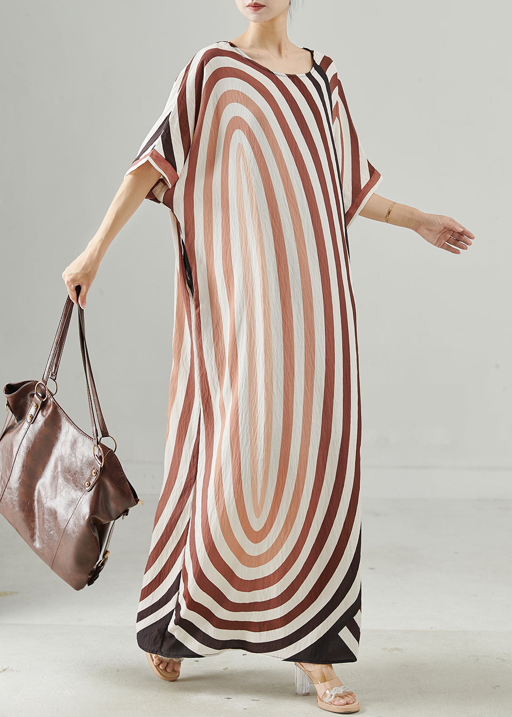 Oversized Striped Cotton Beach Dress Summer