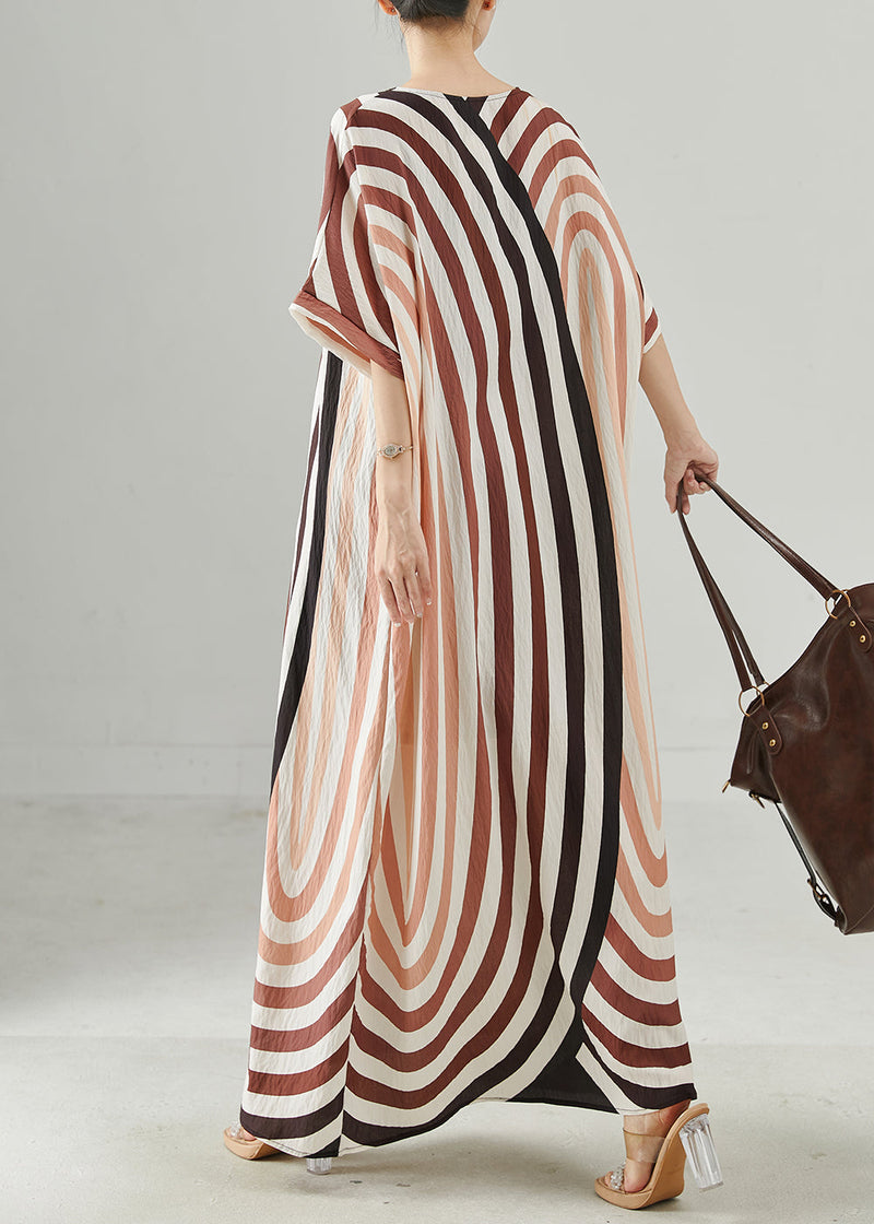 Oversized Striped Cotton Beach Dress Summer