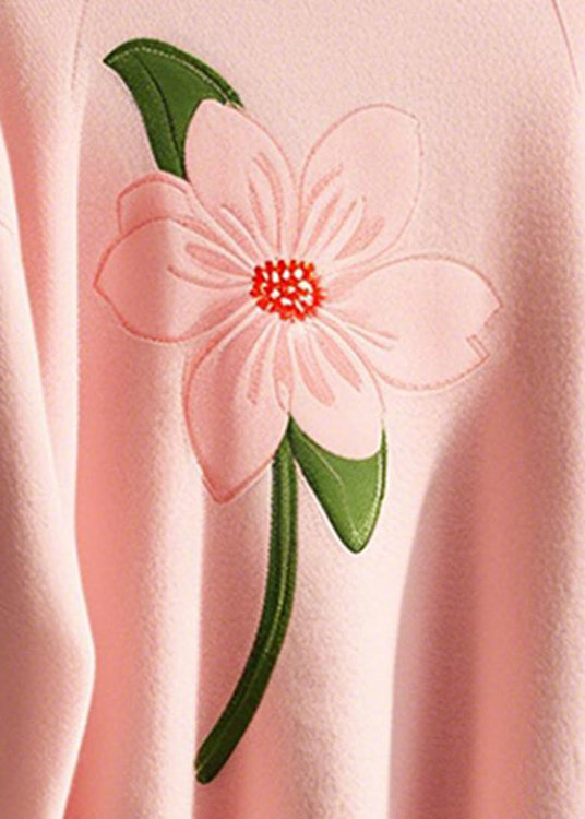 Pink O Neck Cozy Knit Sweater Fall