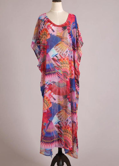 Print Vogue Kimono Robe Chiffon Dress