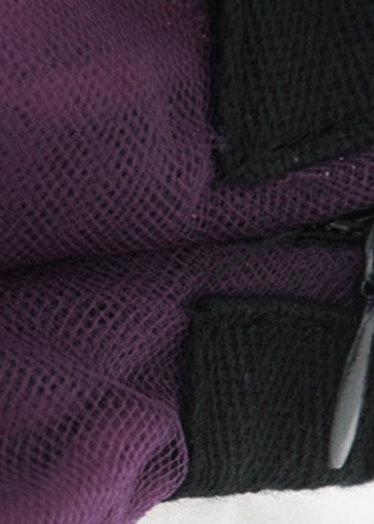 Purple Asymmetrical Zippered Tulle Skirts Spring