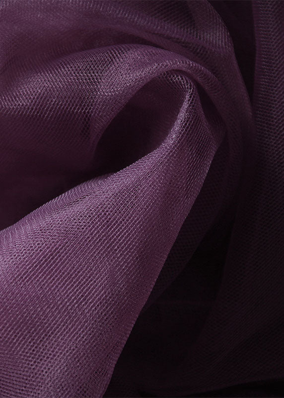 Purple Asymmetrical Zippered Tulle Skirts Spring