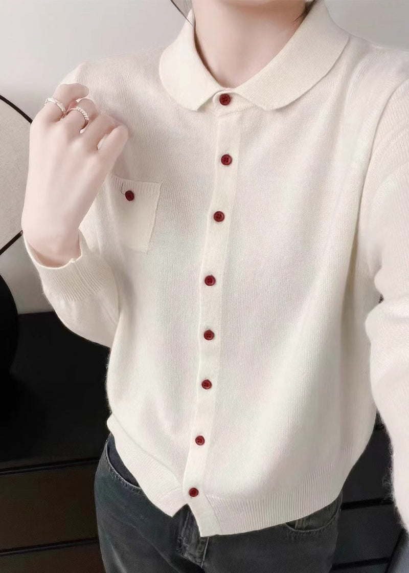 Purple Peter Pan Collar Button Knit Sweater Fall