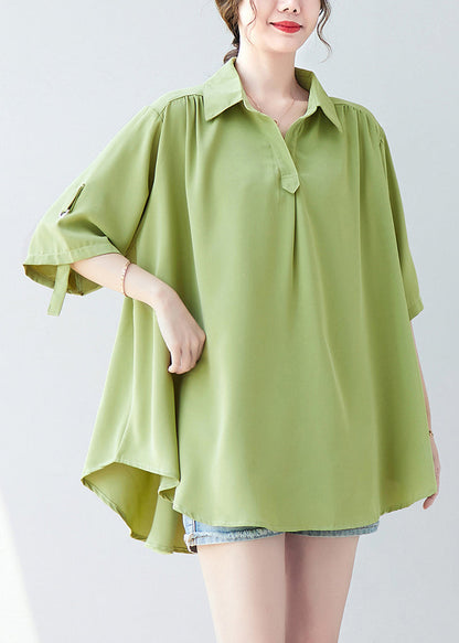 Sky Blue Oversized Low High Design Chiffon Shirt Summer