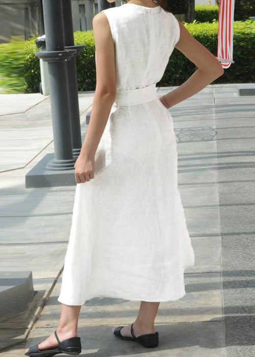 Purple Polka Dots Sleeveless V-neck Back Zipper Pocket Dress