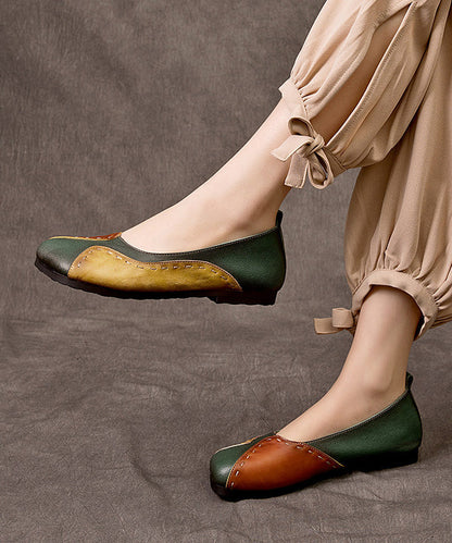Splicing Flat Shoes for Colorblock Sheepskin