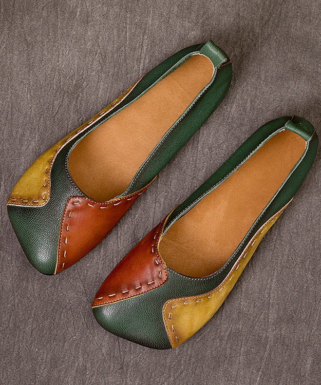 Splicing Flat Shoes for Colorblock Sheepskin