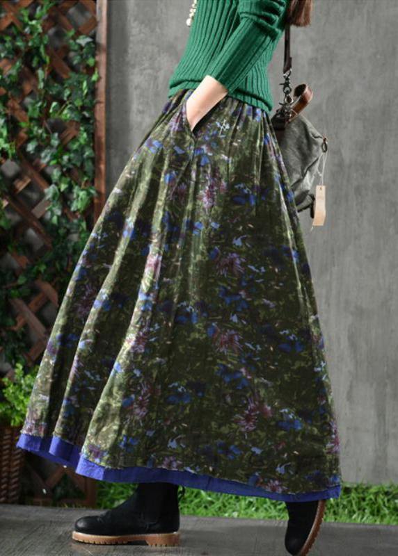 Velour Red Skirt Maxi Length
