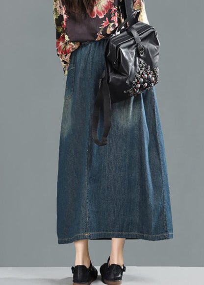 Spring Drawstring Hole Embroidery Skirt