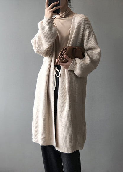 Versatile Camel Cozy Long Knit Cardigans Spring