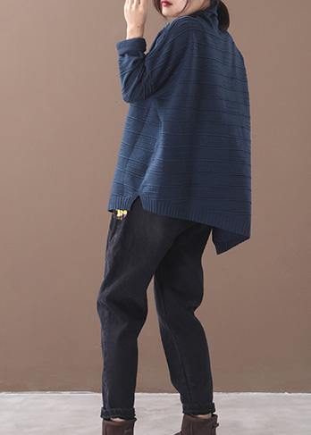 Navy Clothes for High Neck Thick Clothing Knit Sweat Tops