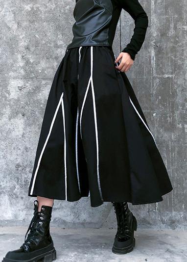 Retro Skirt High Waist Large Black Striped Skirt New