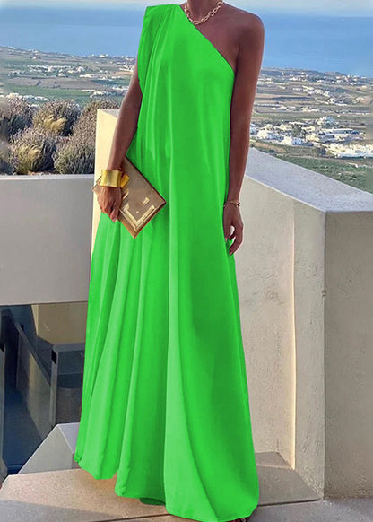 White One Shoulder Long Dress Summer
