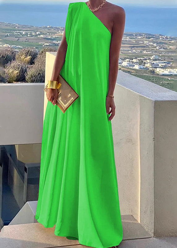 White One Shoulder Long Dress Summer