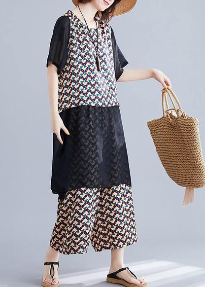 Clothing Covering the Belly Nude Wide-leg Pants Two-piece Suit for Fat