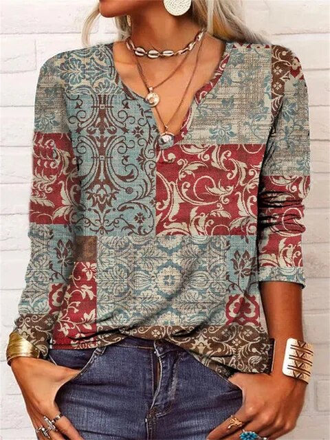 KS | Top with V-neck and sleeves