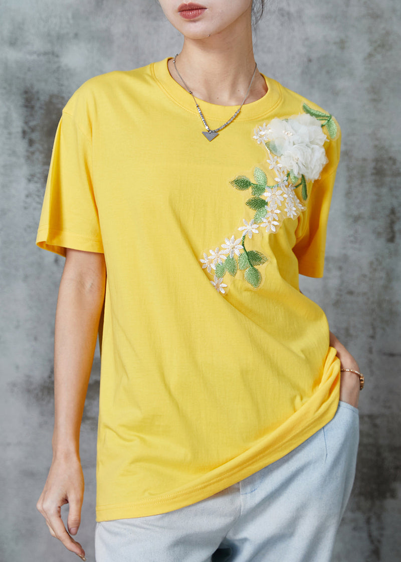 Yellow Cotton Beach Vest Embroideried Summer