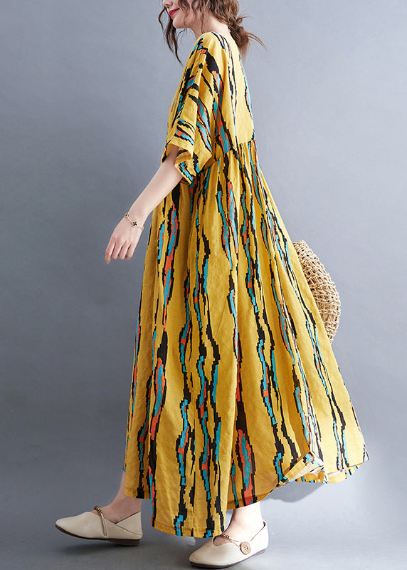 Yellow Holiday Dress Cinched Extra Large Hem Half Sleeve