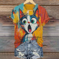 Pop Art Painting Cat Art Pattern Vintage T-shirt elevenforest