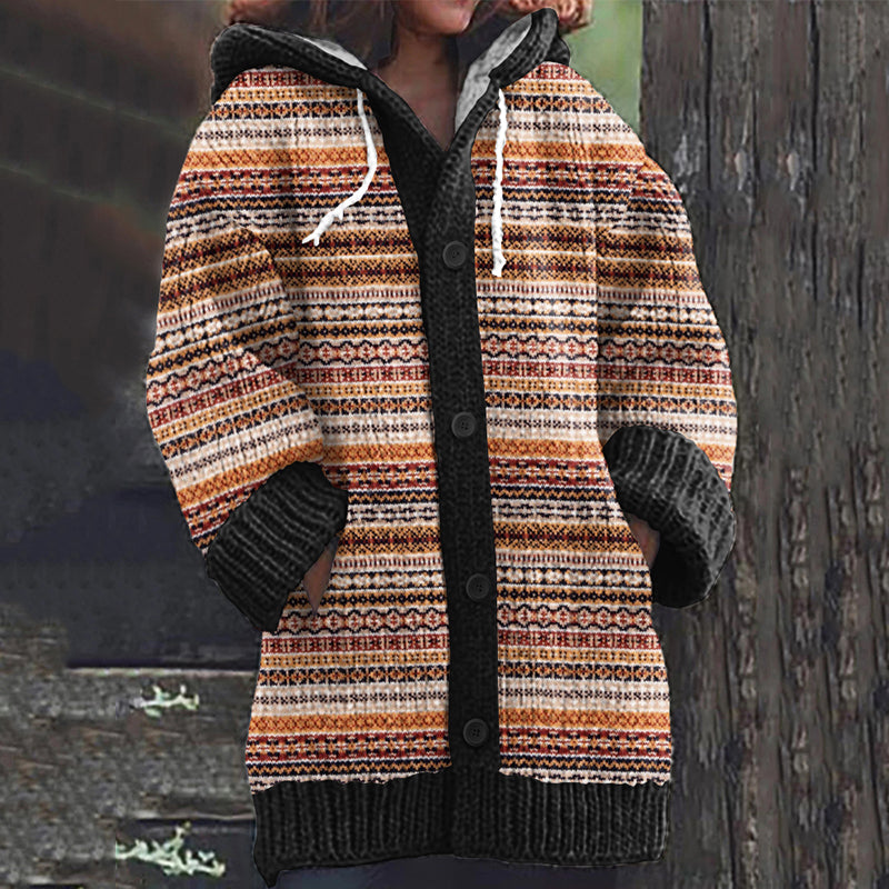 Vintage Icelandic Geometric Knitted Graphic Warm Cardigan Sweater artswardrobe