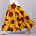 Retro Ethnic Sunflower Pattern Casual Skirt artswardrobe